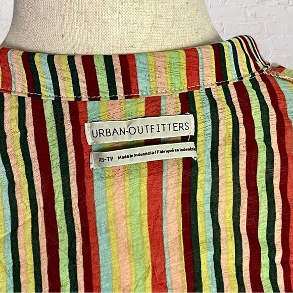 Urban Outfitters Sheer Striped Blouse XS 90s Chiffon Fall Aesthetic - Picture 6 of 9